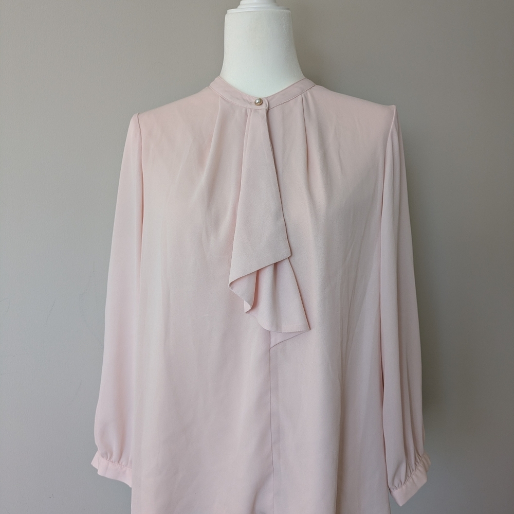 Purelast Blush Pink Long-Sleeve Blouse
